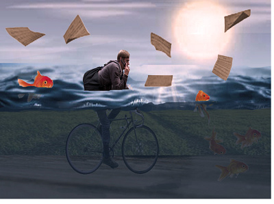 cycling in water illistrator illustraion illustration art