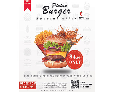 BURGER FLYER DESIGN illustration illustrator