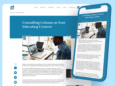 Article Web Design for Consulting Company Profile