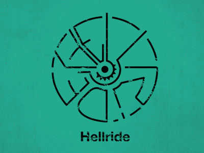 Hellride bike grunge logo