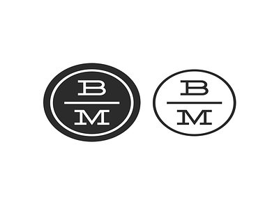 BM black bw logo outline sign simple white