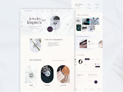 Modern jewelry website design e commerce fashion golden canon grid icons jewelry light minimal typography ui website