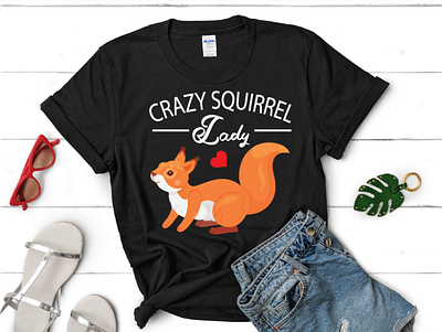 crazy squirrel lady tshirt design animal lover custom tshirt pet lover squirrel squirrel tshirt design typography tshirt design