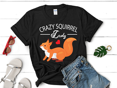 crazy squirrel lady tshirt design