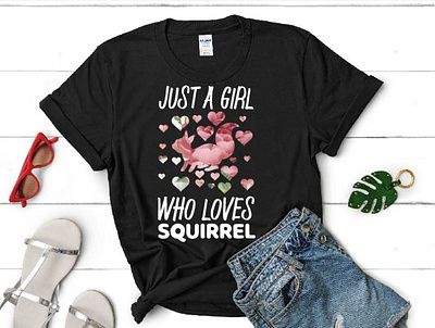 just a girl who loves squirrel animal tshirt best tshirt custom tshirt custom tshirt design gift tshirt girl loves illustration squirrel tshirt