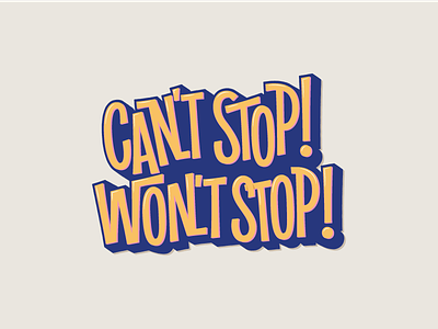 Can't! illustration lettering quote stickers typography