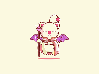 Moogle. Kupo ai character cute fantasy final illustration illutrator moogle vector