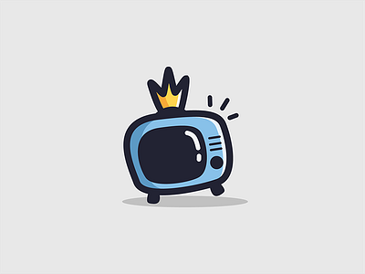 The King Is Tv blue crown illustration illustrator king logo playful queen tv vector