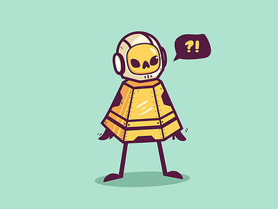 Poncho astronaut character illustration illustrator poncho skull vector yellow