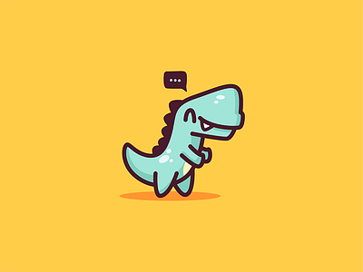 Dino Hug blue character cute dino dinosaur illustration illustrator logo mascot trex yellow