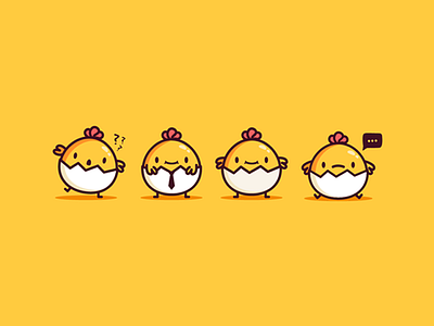 Chick Chick bird character chick chicken cute mascot vector yellow