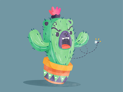 Bear Cactus angry bear cactus character cute illustration illustrator vector