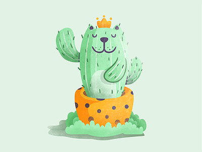 Catcus animal cactus cat illustration vector
