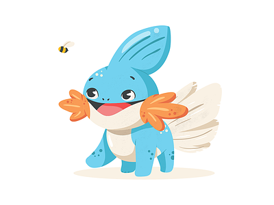 Happy Mudkip character cute fanart illustration illustrator mudkip pokemon vector