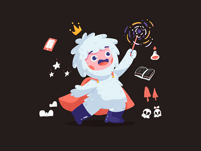 Wizard Yeti character cute illustration illustrator king magic playful wizard yeti
