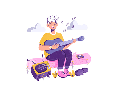 No Internet Connection character guitar illustration illustrator internet ui uidesign vector