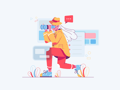 Nothing Here Yet character design education explore illustration illustrator pastel pastel color playful searching soft ui uidesign vector web