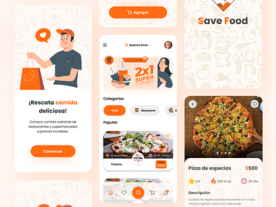 Save Food App app design ui ux
