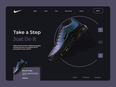 Nike Web UI app branding design illustration logo typography ui ux vector web