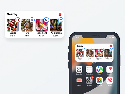 iOS Widget for Foody App app food foody guide ios mobile widget