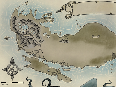 Fantasy Map dungeonsanddragons illustrated maps illustration map