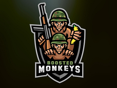 Boosted Monkeys boosted esports gaming logo mascot monkeys sports