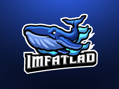 IMFATLAD blue whale esports gaming logo sports whale