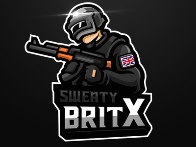 Sweaty Brit X - PUBG Players logo esports esports mascot gaming gaminglogo pubg