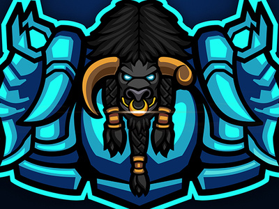 Tauren Deathknight mascot for saltydolphin15 esports gaming logo mascot sports