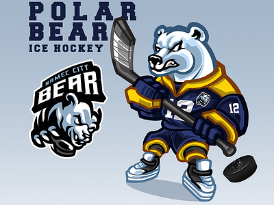 Polar Bear ICE HOCKEY - Sports mascot design