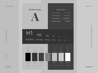 iCodeAyush (Portfolio Website) Color And Typography