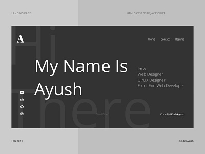 iCodeAyush (Portfolio Website) Landing Page