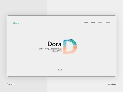 Dora (Golden Ratio Grid) (Architecture Website Concept) adobexd animation colors css css animation design goldenratio graphicdesign gsap gsap scrolltrigger html typography uidesign uiux uxdesign webdesign