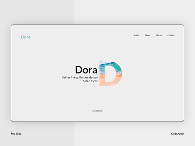 Dora (Golden Ratio Grid) (Architecture Website Concept) adobexd animation colors css css animation design goldenratio graphicdesign gsap gsap scrolltrigger html typography uidesign uiux uxdesign webdesign