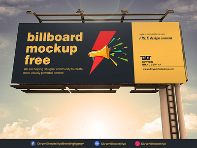 Free PSD - Billboard Mockup 2 Download billboard free mockup free mockup psd hoarding signage