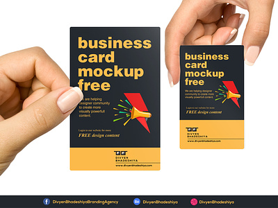 PSD Free Vertical Business Card Mockup Download