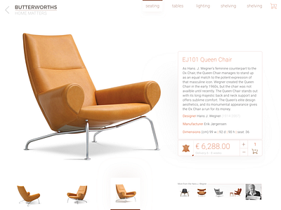 Designer Furniture Sales iPad App design ecommerce ios ipad ui