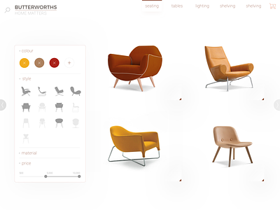 Designer Furniture Sales iPad App design ios ipad ui