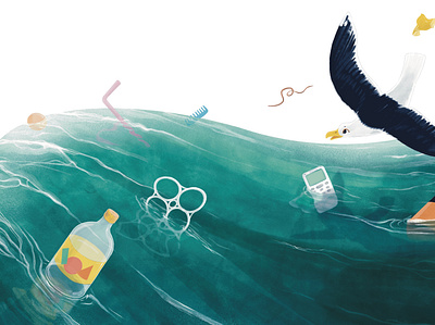 Celia Seagull and the Plastic Sea book illustration bookdesign childrens illustration childrensbook digital illustration digitalart illustration illustrator