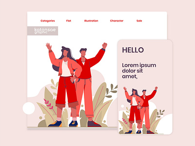 The Youngest Spirit design flat design flat illustrator illustration katonsae graphic landing page landing page concept landing page design ui ux user interface