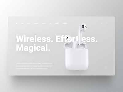 First screen for promo AirPods apple design figma firstscreen landing uiux web webdesign