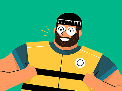 Geek turned Green Horn beard character design geek glasses happy life vest love sailor