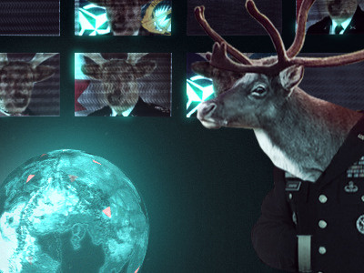 12 Reindeer Reigning 12 3d after effects christmas collage deer holographic light motion graphics reindeer twelve