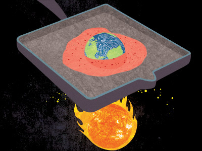 Sunny side earth earth global illustration pan warming