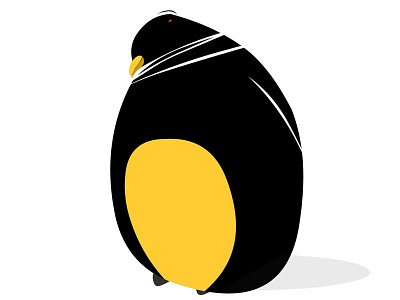Penguine character flat freehand graphic