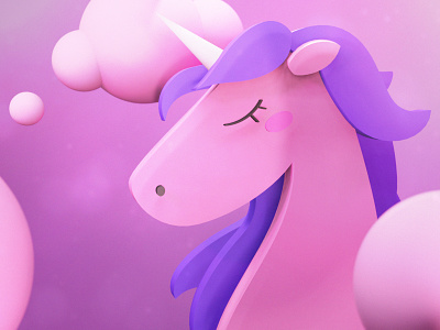 Unicorn 3d 3dillustration blender design pastel photoshop pink unicorn