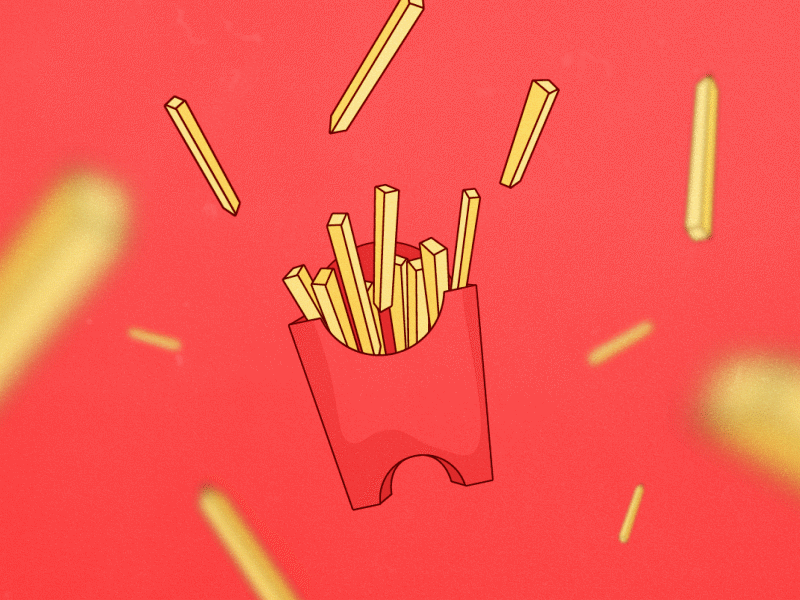 Fries after effects animation food fries illustration illustrator cc