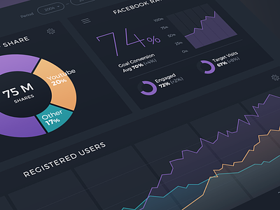 Social Networks Analytics Dashboard analytics chart dashboard graph interface social network ui user interface ux