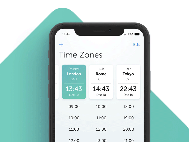 Time Zones animation clock compare time iphone x mobile time time zone ui ux watch zone