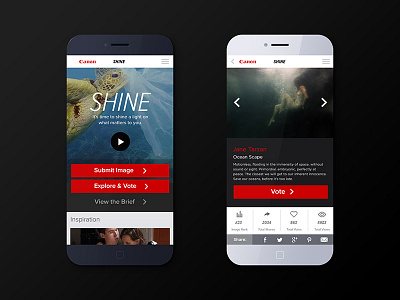 Canon Shine - Mobile android app canon competition flat design ios ui ux